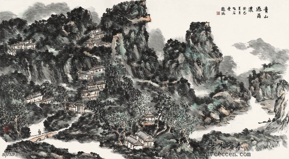 青山过雨浓 153×84cm 2013年